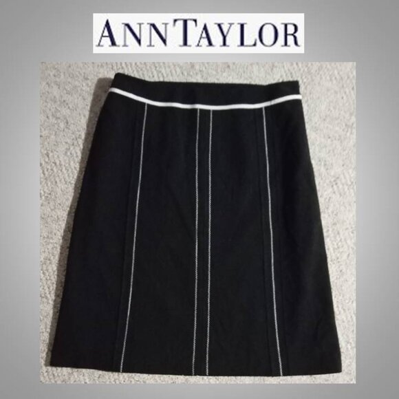 Ann Taylor black & white line skirt size 6 - Picture 1 of 6